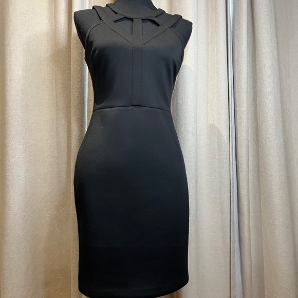 Guess Black Bodycon Cutout Cocktail Dress Size 4 - Picture 4 of 15